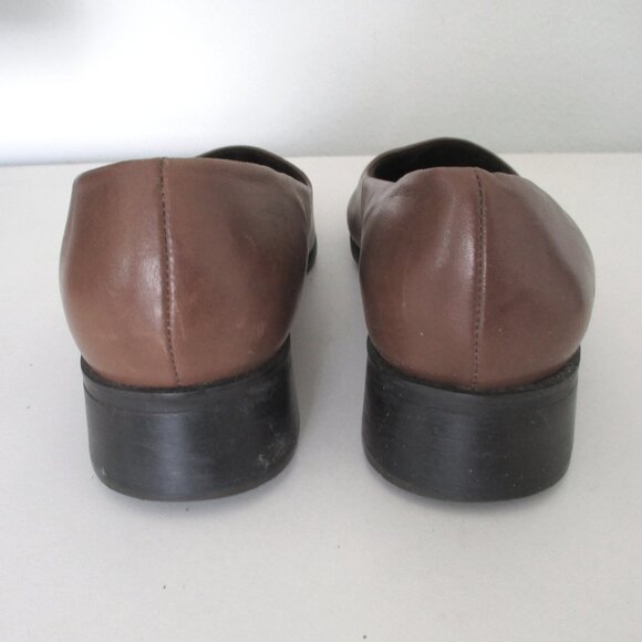 Easy Spirit Womens Brown Leather Loafer w/1" Rubber Block Heel - Size 7.5M - Picture 7 of 8